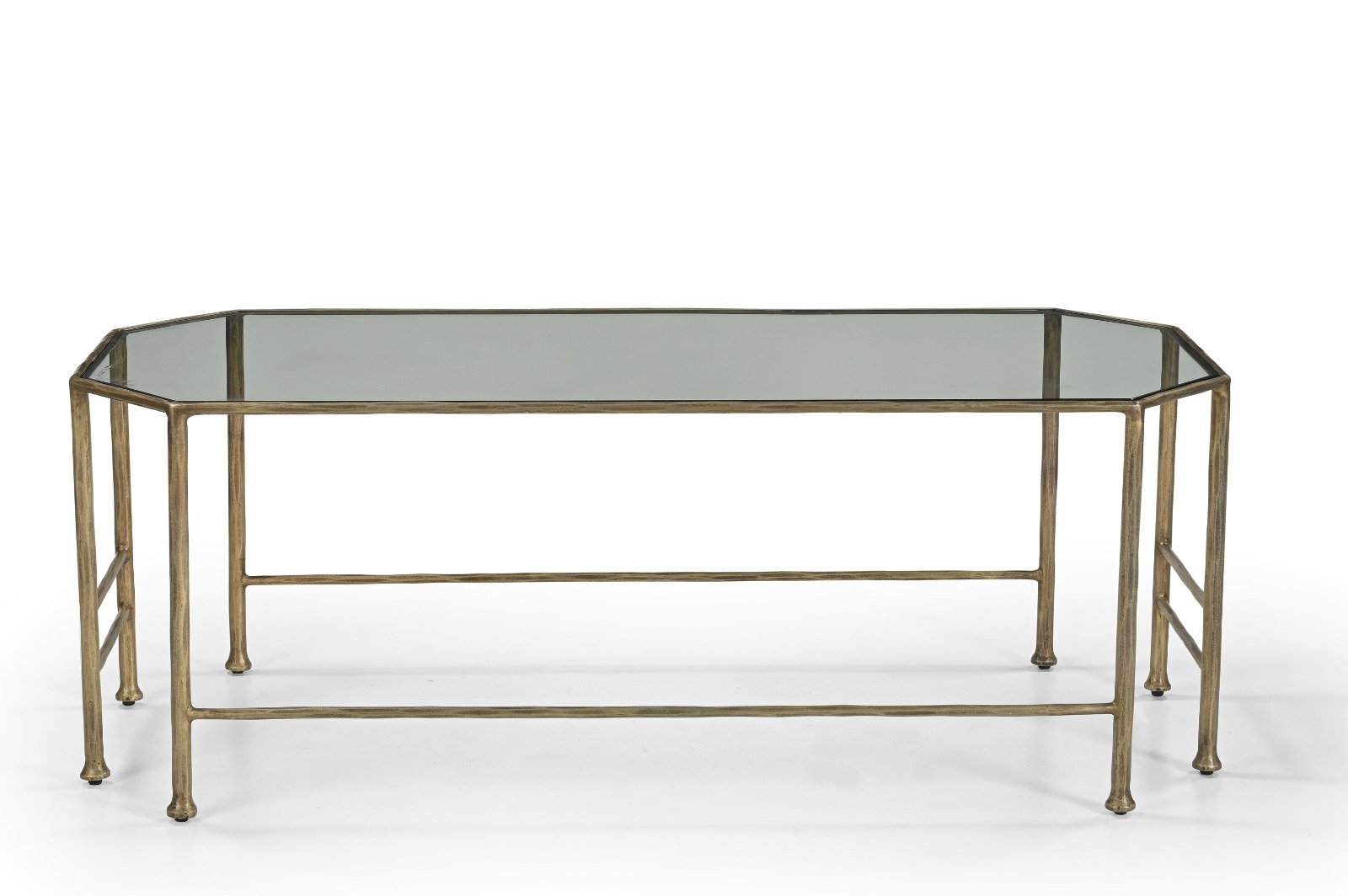 IRON COFFEE TABLE WITH GLASS TOP