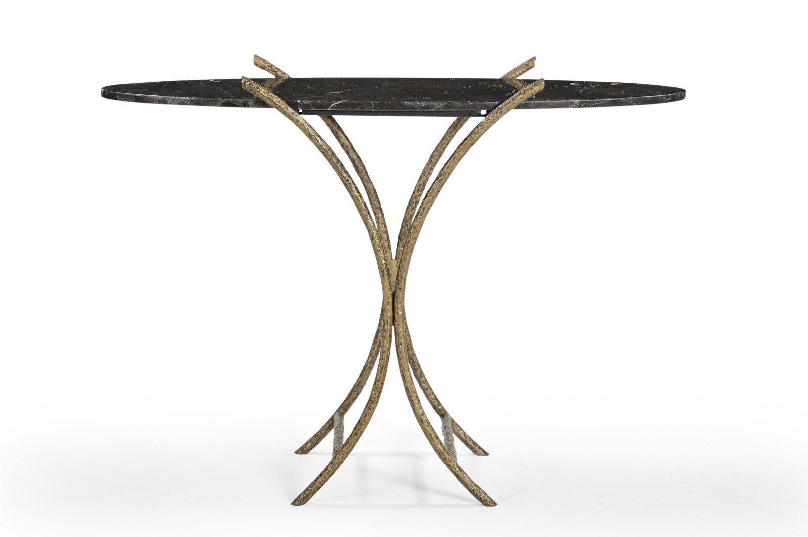 IRON CONSOLE TABLE WITH MARBLE TOP